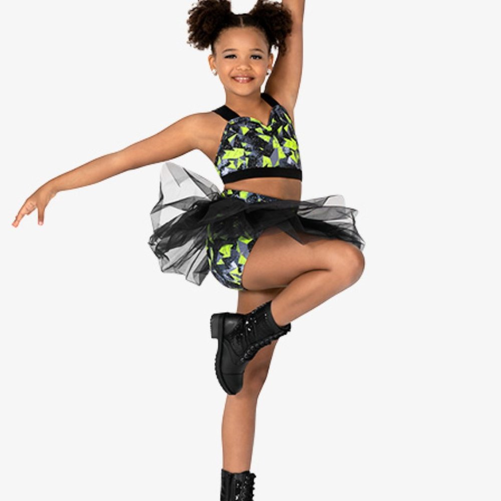 Dance Costume Top Shorts Tutu Skirt New SC Small Child Jazz Tap Hip Hop Girls